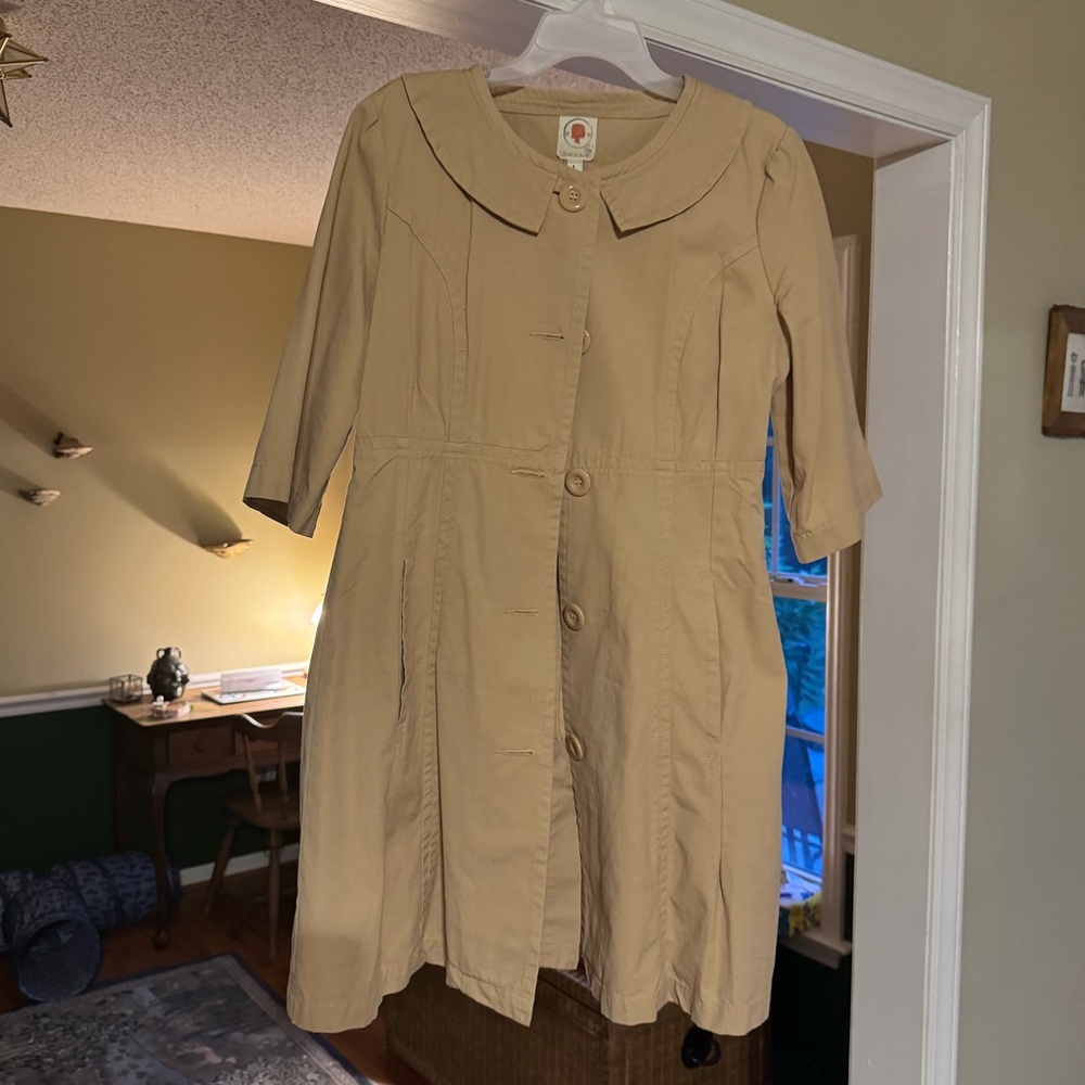 Tulle Beige Button-Up Dress